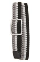 Men's Torino Belts Tri Stripe Reversible Woven Belt - Grey/ Nickle/ Black