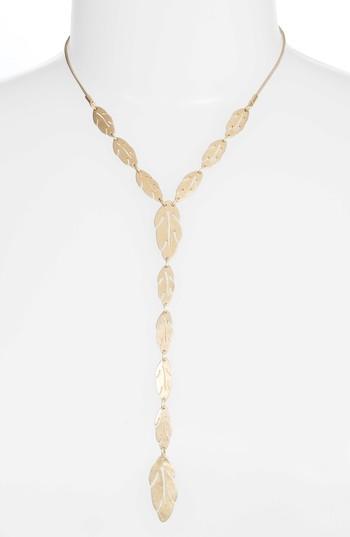 Women's Halogen Adjustable Leaf Lariat Necklace