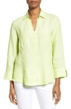 Petite Women's Foxcroft Linen Chambray Shirt P - Green