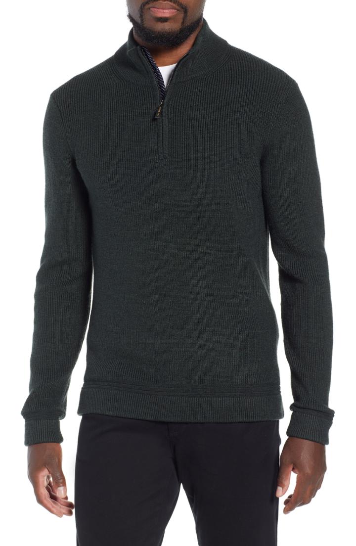 Men's Ted Baker London Lohas Slim Fit Funnel Neck Sweater (m) - Green