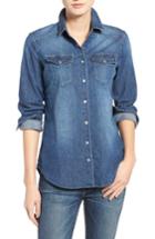 Women's True Religion Brand Jeans Georgia Denim Shirt - Blue