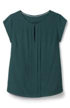 Women's Boden Pleat Front Floral Top - Green