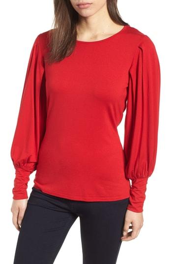 Women's Vince Camuto Bubble Drama Sleeve Tee - Red