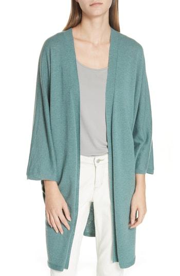 Women's Eileen Fisher Long Cashmere Cardigan, Size /x-small - Grey