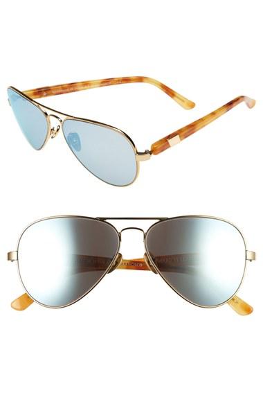 Women's Westward Leaning 'concorde' 58mm Aviator Sunglasses - Blonde Tortoise/ Gold/ Blue