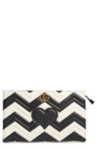 Gucci Gg Marmont Matelasse Leather Clutch - White