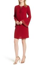 Women's Michael Michael Kors Embellished Bell Sleeve Shift Dress - Burgundy