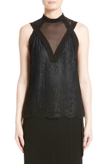 Women's Yigal Azrouel Floral Fence Lace Top