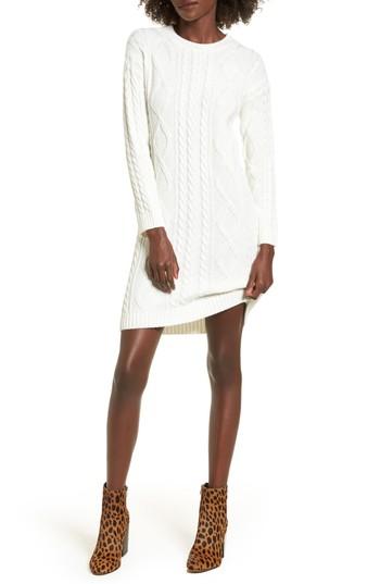 Women's Cotton Emporium Cable Knit Sweater Dress
