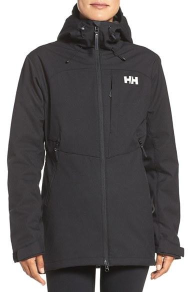 Women's Helly Hansen 'paramount' Water Repellent Softshell Parka - Black