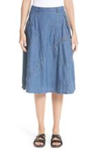 Women's Tricot Comme Des Garcons Chambray & Eyelet Skirt - Blue
