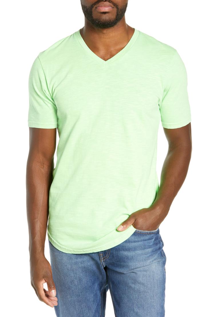 Men's Goodlife Scallop Slub V-neck T-shirt - Green