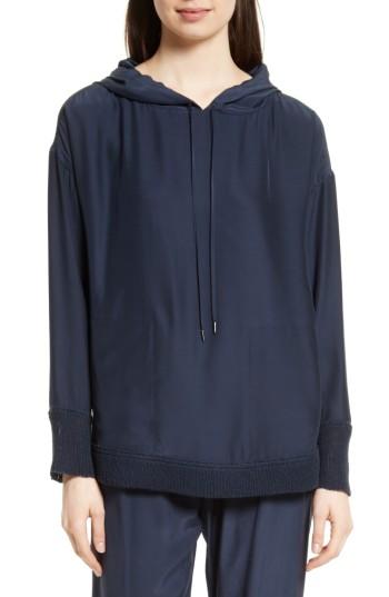 Women's Atm Anthony Thomas Melillo Silk Hoodie - Blue