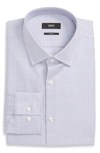 Men's Boss Jenno Slim Fit Check Dress Shirt - Purple