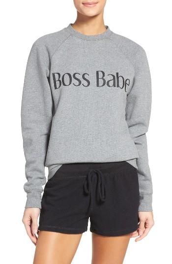 Women's Brunette Boss Babe Lounge Sweatshirt /small - Grey