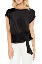 Women's Vince Camuto Side Tie Satin Blouse - Black