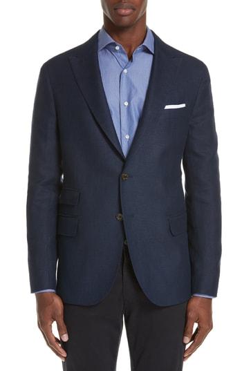 Men's Eleventy Trim Fit Linen Blend Blazer