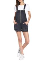 Women's Hudson Jeans Joey Exposed Zip Shortalls - Black