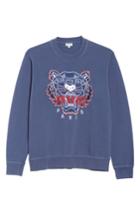 Men's Kenzo Bleached Embroidered Tiger Sweatshirt - Blue