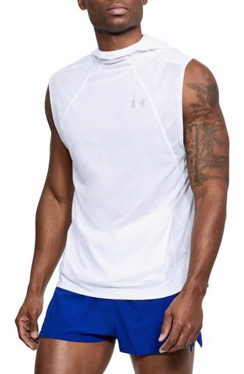 Men's Under Armour Threadborne Swyft Running Hoodie - White