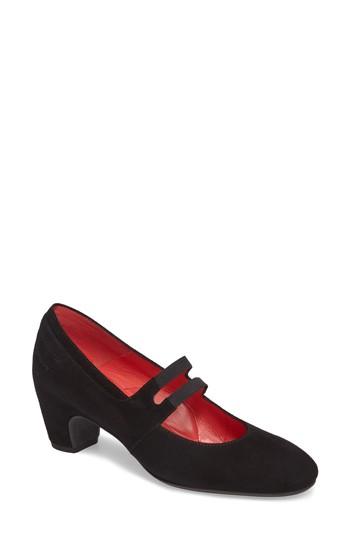Women's Pas De Rouge Double Strap Mary Jane Pump .5us / 36.5eu - Black