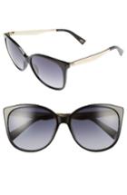 Women's Marc Jacobs 56mm Gradient Lens Butterfly Sunglasses - Black