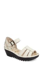 Women's Fly London Rese Wedge Sandal Us / 35eu - Ivory