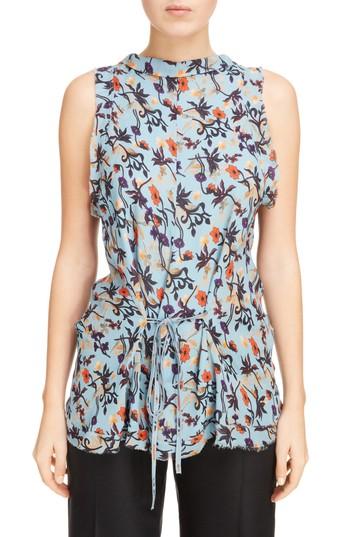 Women's Chloe Floral Print Tie Detail Georgette Top
