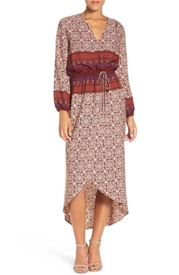 Women's Fraiche By J 'nora' Print High/low Maxi Dress