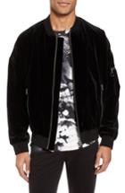 Men's Boss Bitrel Velvet Bomber Jacket - Black