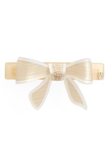 Alexandre De Paris 'tenderly Node' Bow Barrette, Size - Ivory