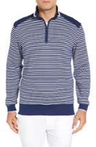 Men's Bobby Jones Stripe Quarter Zip Sweater - Blue