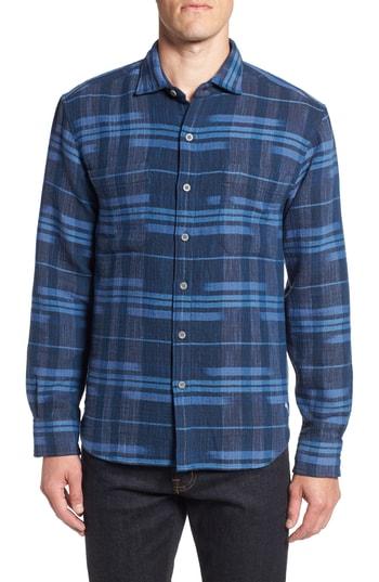 Men's Tommy Bahama Amparo Plaid Sport Shirt - Blue