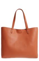 Bp. Contrast Lining Faux Leather Tote - Brown