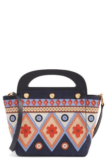 Tory Burch Bermuda Applique Leather Satchel -