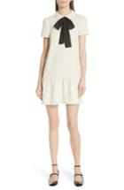 Women's Red Valentino Tie Neck Drop Waist Dress Us / 38 It - Beige