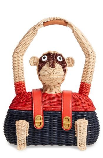 Tory Burch Monkey Wicker Tote -