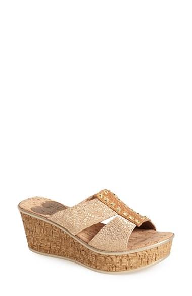 Women's Love And Liberty 'nadia' Elastic Strap Slide M - Metallic