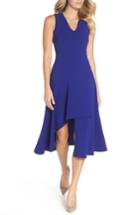 Women's Vince Camuto Asymmetrical Hem Scuba Crepe Dress - Blue