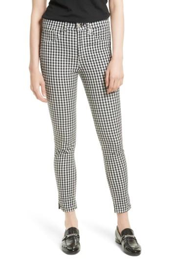 Women's Rag & Bone 10 Inch Gingham Capri Skinny Jeans
