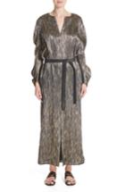 Women's Zero + Maria Cornejo Metallic Silk Blend Midi Dress - Black