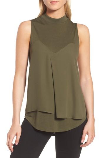 Women's Trouve Mix Knit Top, Size - Green
