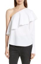 Women's Robert Rodriguez One-shoulder Ruffle Top - White