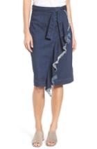 Women's Halogen Ruffle Front Denim Skirt