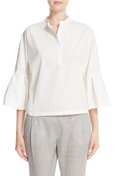 Women's Fabiana Filippi Bell Sleeve Stretch Poplin Blouse