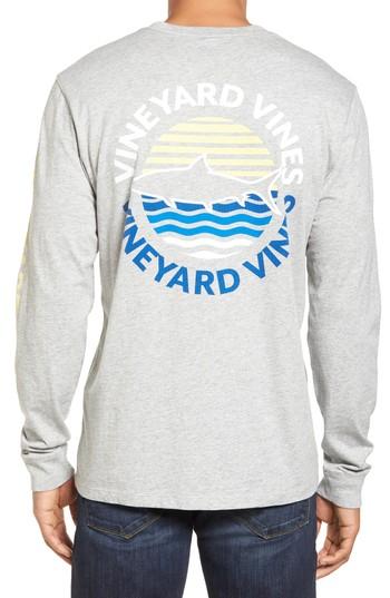 Men's Vineyard Vines Fish Sunset Dot Pocket T-shirt - Grey
