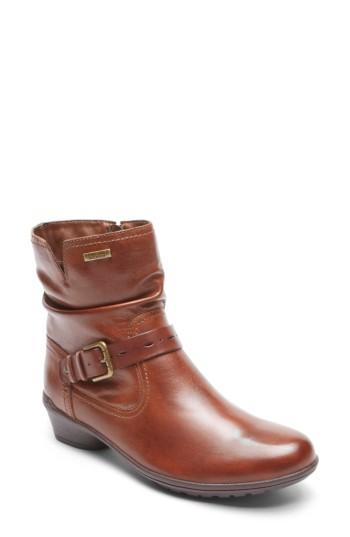 Women's Rockport Cobb Hill 'riley' Waterproof Buckle Strap Bootie W - Brown