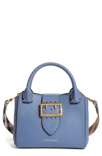 Burberry Small Buckle Leather Satchel - Blue