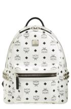 Mcm 'small Stark' Side Stud Backpack - White