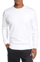 Men's Bobby Jones 'walker' Tipped Pima Cotton Long Sleeve T-shirt, Size - White